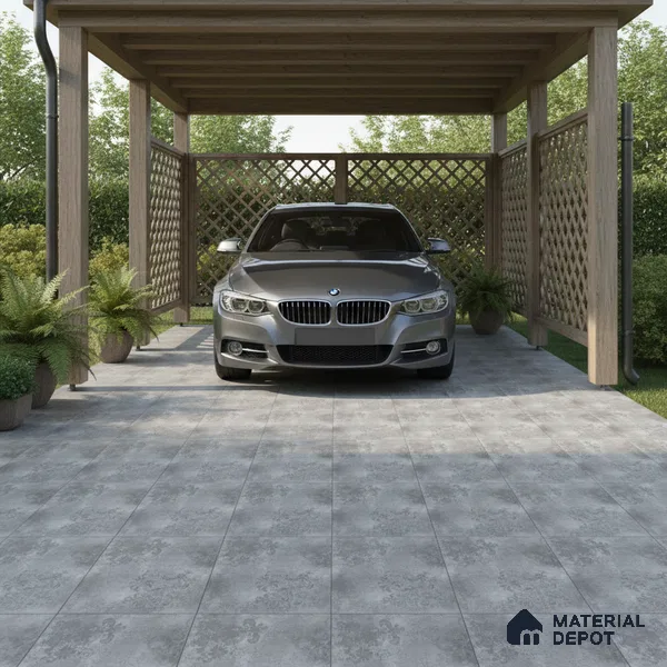 Stone Floor Tile   TL 10501  16 inch x 16 inch Vitrified Matte Finish -12 mm | Suitable for Parking, Balcony & Terrace | Pattern Alignment May Vary | 2-3 mm Spacer is Mandatory