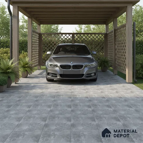 Stone Floor Tile TL 10501 16 inch x 16 inch Vitrified Matte Finish -12 mm | Suitable for Parking, Balcony & Terrace | Pattern Alignment May Vary | 2-3 mm Spacer is Mandatory