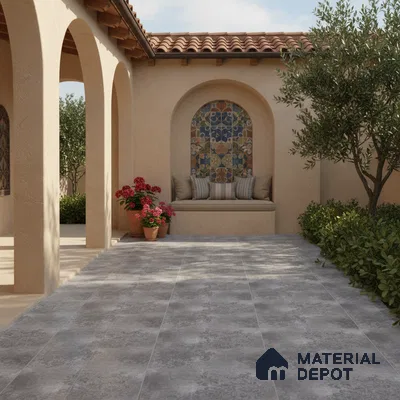 Stone Floor Tile   TL 10501  16 inch x 16 inch Vitrified Matte Finish -12 mm | Suitable for Parking, Balcony & Terrace | Pattern Alignment May Vary | 2-3 mm Spacer is Mandatory