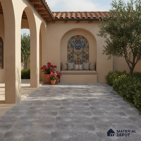 Stone Floor Tile   TL 10501  16 inch x 16 inch Vitrified Matte Finish -12 mm | Suitable for Parking, Balcony & Terrace | Pattern Alignment May Vary | 2-3 mm Spacer is Mandatory