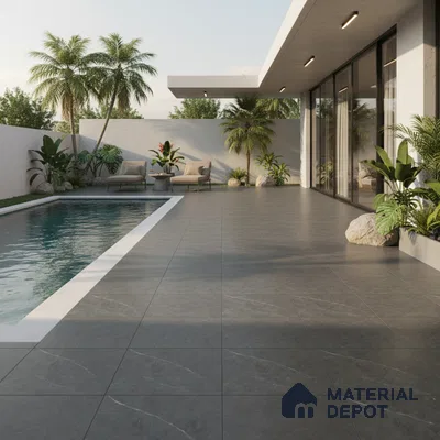 Stone Floor Tile   TL 10502  16 inch x 16 inch Vitrified Matte Finish -12 mm | Suitable for Parking, Balcony & Terrace | Pattern Alignment May Vary | 2-3 mm Spacer is Mandatory