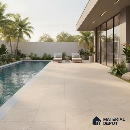 Marble Floor Tile TL 10503  16 inch x 16 inch Vitrified Matte Finish -12 mm | Suitable for Parking, Balcony & Terrace | Pattern Alignment May Vary | 2-3 mm Spacer is Mandatory