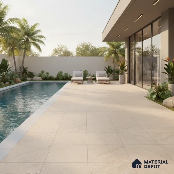 Marble Floor Tile TL 10503 16 inch x 16 inch Vitrified Matte Finish -12 mm | Suitable for Parking, Balcony & Terrace | Pattern Alignment May Vary | 2-3 mm Spacer is Mandatory