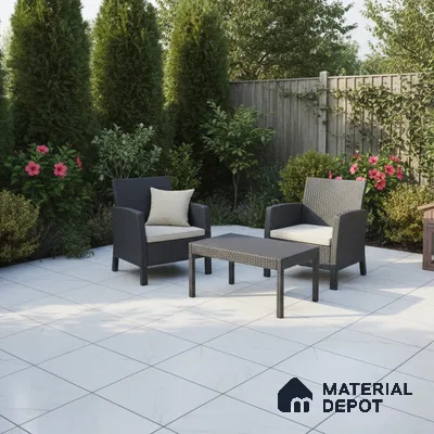 Marble Floor Tile TL 10504  16 inch x 16 inch Vitrified Matte Finish -12 mm | Suitable for Parking, Balcony & Terrace | Pattern Alignment May Vary | 2-3 mm Spacer is Mandatory