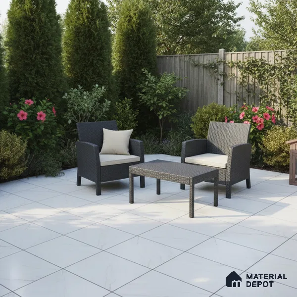 Marble Floor Tile TL 10504  16 inch x 16 inch Vitrified Matte Finish -12 mm | Suitable for Parking, Balcony & Terrace | Pattern Alignment May Vary | 2-3 mm Spacer is Mandatory