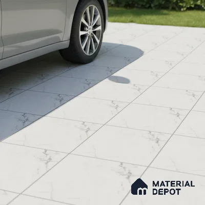 Marble Floor Tile TL 10504  16 inch x 16 inch Vitrified Matte Finish -12 mm | Suitable for Parking, Balcony & Terrace | Pattern Alignment May Vary | 2-3 mm Spacer is Mandatory