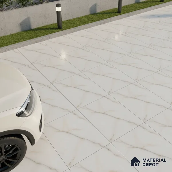 Marble Floor Tile TL 10505  16 inch x 16 inch Vitrified Matte Finish -12 mm | Suitable for Parking, Balcony & Terrace | Pattern Alignment May Vary | 2-3 mm Spacer is Mandatory