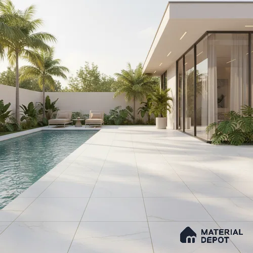 Marble Floor Tile TL 10505  16 inch x 16 inch Vitrified Matte Finish -12 mm | Suitable for Parking, Balcony & Terrace | Pattern Alignment May Vary | 2-3 mm Spacer is Mandatory