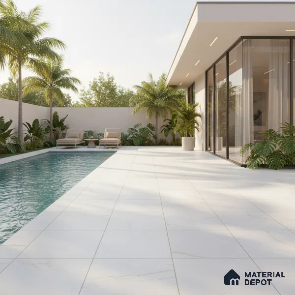 Marble Floor Tile TL 10505  16 inch x 16 inch Vitrified Matte Finish -12 mm | Suitable for Parking, Balcony & Terrace | Pattern Alignment May Vary | 2-3 mm Spacer is Mandatory