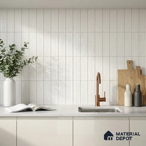 Subway Wall Tile TL 10530 B Lavaline Series  Cream Alloy 1 ft x 3 in Ceramic Glossy Finish - 10 mm | 3 Random Design | Suitable for Highlighter Walls, Foyer, Bathroom, Kitchen Wall & Backsplashes