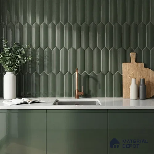 Subway Wall Tile TL 10531 B  Como Fern 1 ft x 3 in Ceramic Glossy Finish - 10 mm | Suitable for Highlighter Walls, Foyer, Bathroom, Kitchen Wall & Backsplashes