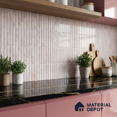 Faux Subway Kitkat Look Wall Tile TL 10532 B Ulrich Onyx HL 1 2 ft x 1 ft Glossy Finish Ceramic Tile - 9 mm | Suitable For Kitchen, Bathroom & Dining Area | Please Expect a Slight Variation of Pattern