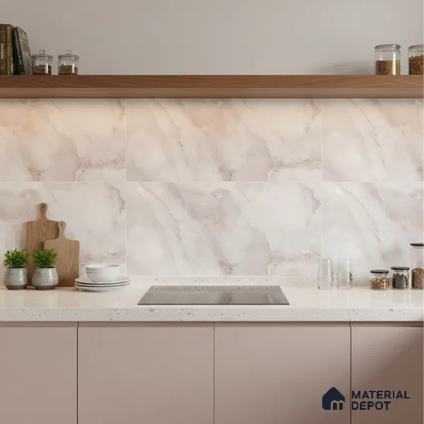 Marble Look Wall Tile TL 10532 Ulrich Onyx 2 ft x 1 ft Glossy Finish Ceramic Tile - 9 mm | Suitable For Bedroom, Bathroom