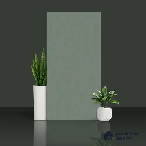 Plain Wall & Floor Tile TL 10551 Smoky Green 4 ft x 2 ft Matte Finish  Full Body Vitrified Tile - 9 mm | Suitable For Living Room, Hall, Bedroom