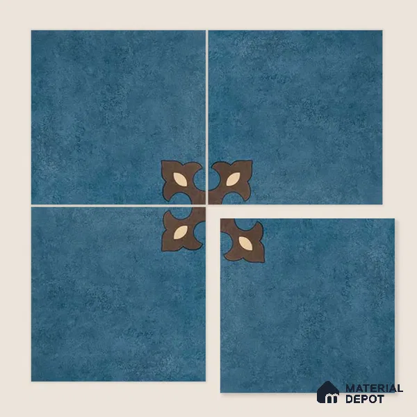 Moroccan Wall & Floor Athangudi Tile TL 10552 B Palace Ocean 1 ft x 1 ft Matte Finish Ceramic Tile - 9 mm | Suitable for Bathroom, Kitchen, Balcony | Please Expect a Slight Variation of Pattern
