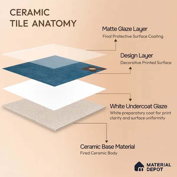 Moroccan Wall & Floor Athangudi Tile TL 10552 B Palace Ocean 1 ft x 1 ft Matte Finish Ceramic Tile - 9 mm | Suitable for Bathroom, Kitchen, Balcony | Please Expect a Slight Variation of Pattern