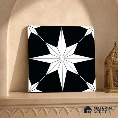 Moroccan Floor & Wall Tile TL 10554 Swarovski 1 ft x 1 ft Matte Finish Vitrified Tile - 9 mm | Suitable for Bathroom, Kitchen, Balcony | Please Expect a Slight Variation of Pattern