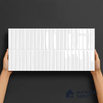 Subway Look Wall Tile TL 10559 Coventry Shinny White 2 ft x 1 ft Glossy Finish Ceramic Tile - 9 mm | Suitable for Kitchen, Bathroom & Dining Area | Please Expect a Slight Variation of Pattern