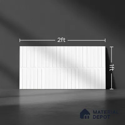Subway Look Wall Tile TL 10559 Coventry Shinny White 2 ft x 1 ft Glossy Finish Ceramic Tile - 9 mm | Suitable for Kitchen, Bathroom & Dining Area | Please Expect a Slight Variation of Pattern