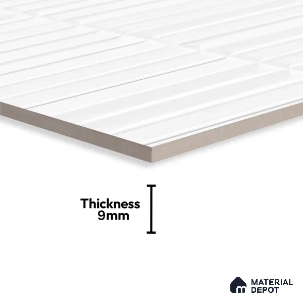 Subway Look Wall Tile TL 10559 Coventry Shinny White 2 ft x 1 ft Glossy Finish Ceramic Tile - 9 mm | Suitable for Kitchen, Bathroom & Dining Area | Please Expect a Slight Variation of Pattern