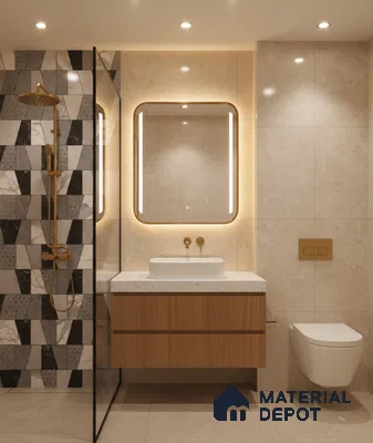 Highlighter Look Wall Tile TL 10567 | Glossy Finish 4 ft x 2 ft Vitrified Tile - 9 mm | Suitable For Bathroom, Accent/Feature Wall, Dining Area