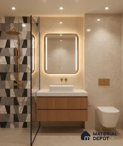Highlighter Look Wall Tile TL 10567 | Glossy Finish 4 ft x 2 ft Vitrified Tile - 9 mm | Suitable For Bathroom, Accent/Feature Wall, Dining Area