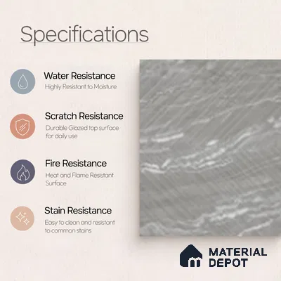 Punch Wall & Floor Tile TL 10569 B 4 ft x 2 ft Grey Vitrified Matte Finish Tile - 9 mm | Ideal for Living Room,Bedroom,Bathroom,Kitchen