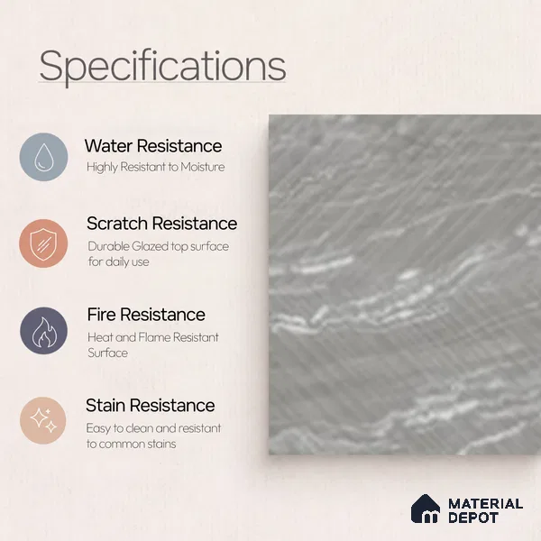 Punch Wall & Floor Tile TL 10569 B 4 ft x 2 ft Grey Vitrified Matte Finish Tile - 9 mm | Ideal for Living Room,Bedroom,Bathroom,Kitchen
