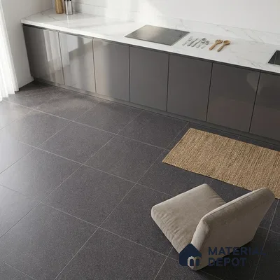 Cement Floor & Wall Tile TL 10571 Finestone Antracita 2 ft x 2 ft Vitrified Full Body Matte Finish Tile - 9 mm | Suitable for Living Room, Bathroom, Balcony