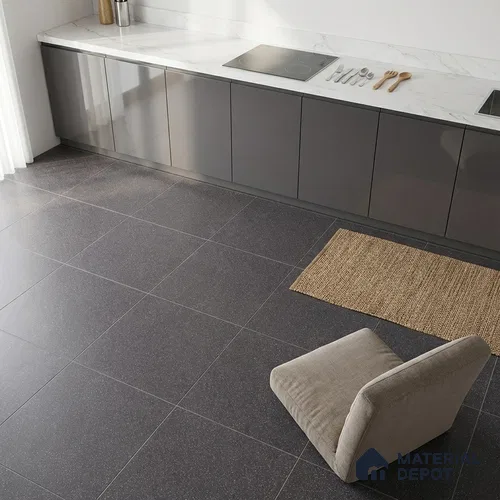 Cement Floor & Wall Tile TL 10571 Finestone Antracita 2 ft x 2 ft Vitrified Full Body Matte Finish Tile - 9 mm | Suitable for Living Room, Bathroom, Balcony