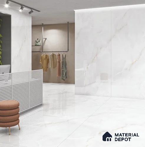 Large Format Endless Floor & Wall Tile TL 10575 Natural Onyx 8 ft x 4 ft Colour Body Vitrified Glossy Finish - 9 mm | Suitable for Living Room, Bedroom, Bathroom | Adhesive and Spacers Must be Used During Installation