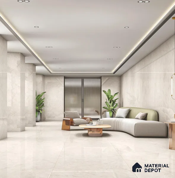 Large Format Endless Floor & Wall Tile TL 10578 Venezia Almond 8 ft x 4 ft Colour Body Vitrified Glossy Finish - 9 mm | Suitable for Living Room, Bedroom, Bathroom | Adhesive and Spacers Must be Used During Installation