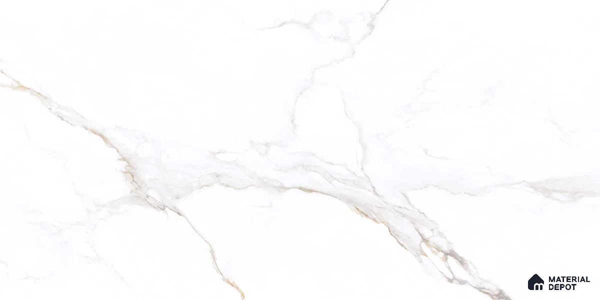 Large Format Bookmatch Floor & Wall Tile TL 10589 Statuario Regal 8 ft x 4 ft Colour Body Vitrified Glossy Finish - 9 mm | Suitable for Living Room, Bedroom, Bathroom | Adhesive and Spacers Must be Used During Installation
