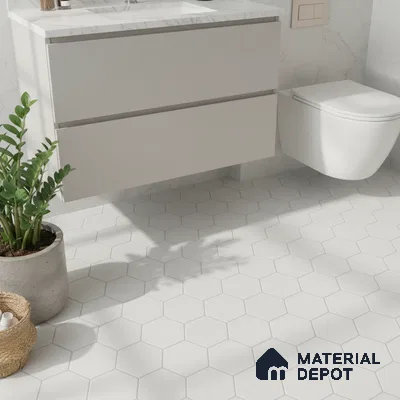 Geometric Wall & Floor Tile TL 10597 Medrid Brown 1 ft x 1 ft  Ceramic Matte Finish - 9 mm | Suitable For Balcony, Roof, Bathroom | Please Expect a Slight Variation of Pattern (Sample)