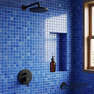 Swimming Pool Mosaic Tile TL 10635 | 317.6 x 317.6 mm (Chip Size 25x25 mm) Glossy Finish Glass Tile - 5 mm | Suitable For Bathroom, Pool, Kitchen
