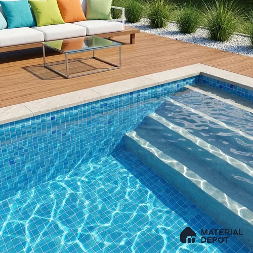 Swimming Pool Mosaic Tile TL 10639 | 317.6 x 317.6 mm (Chip Size 25x25 mm) Glossy Finish Glass Tile - 5 mm | Suitable For Bathroom, Pool, Kitchen