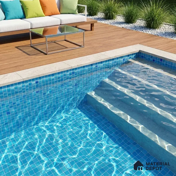 Swimming Pool Mosaic Tile TL 10639 | 317.6 x 317.6 mm (Chip Size 25x25 mm) Glossy Finish Glass Tile - 5 mm | Suitable For Bathroom, Pool, Kitchen