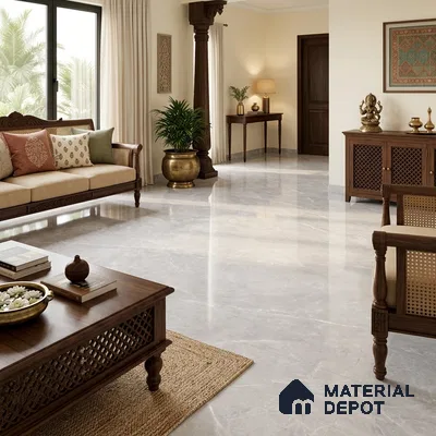 Marble Endless Floor & Wall Tile TL 10675 SHG Magnum Gray 6 ft x 4 ft Glossy Finish Vitrified Tile - 9 mm | Random 3 | Suitable For living Room, Bedroom, Bathroom | Adhesive and Spacers Must be Used During Installation