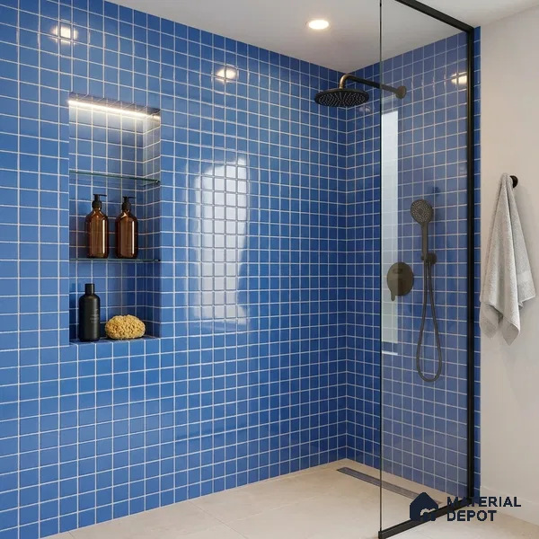 Swimming Pool Mosaic Tile TL 10676 C | 317.6 x 317.6 mm (Chip Size 25x25 mm) Glossy Finish Glass Tile - 5 mm | Suitable For Bathroom, Pool, Kitchen