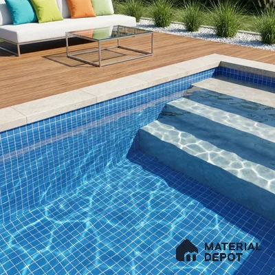 Swimming Pool Mosaic Tile TL 10676 C | 317.6 x 317.6 mm (Chip Size 25x25 mm) Glossy Finish Glass Tile - 5 mm | Suitable For Bathroom, Pool, Kitchen