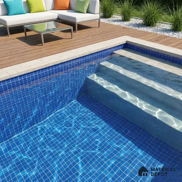 Swimming Pool Mosaic Tile TL 10676 D | 317.6 x 317.6 mm (Chip Size 25x25 mm) Glossy Finish Glass Tile - 5 mm | Suitable For Bathroom, Pool, Kitchen