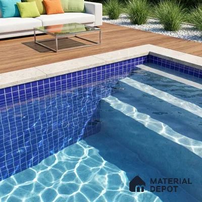 Swimming Pool Mosaic Tile TL 10676 E | 317.6 x 317.6 mm (Chip Size 25x25 mm) Glossy Finish Glass Tile - 5 mm | Suitable For Bathroom, Pool, Kitchen