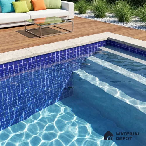 Swimming Pool Mosaic Tile TL 10676 E | 317.6 x 317.6 mm (Chip Size 25x25 mm) Glossy Finish Glass Tile - 5 mm | Suitable For Bathroom, Pool, Kitchen