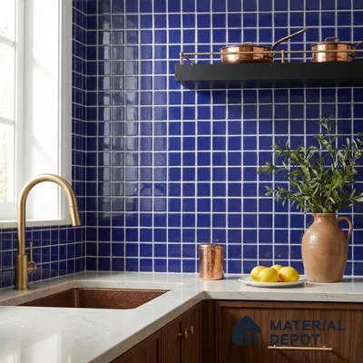 Swimming Pool Mosaic Tile TL 10676 F | 317.6 x 317.6 mm (Chip Size 25x25 mm) Glossy Finish Glass Tile - 5 mm | Suitable For Bathroom, Pool, Kitchen