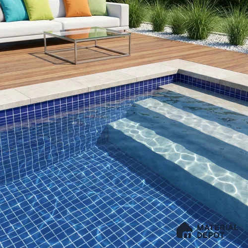 Swimming Pool Mosaic Tile TL 10676 F | 317.6 x 317.6 mm (Chip Size 25x25 mm) Glossy Finish Glass Tile - 5 mm | Suitable For Bathroom, Pool, Kitchen