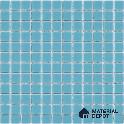 Swimming Pool Mosaic Tile TL 10676 I | 317.6 x 317.6 mm (Chip Size 25x25 mm) Glossy Finish Glass Tile - 5 mm | Suitable For Bathroom, Pool, Kitchen
