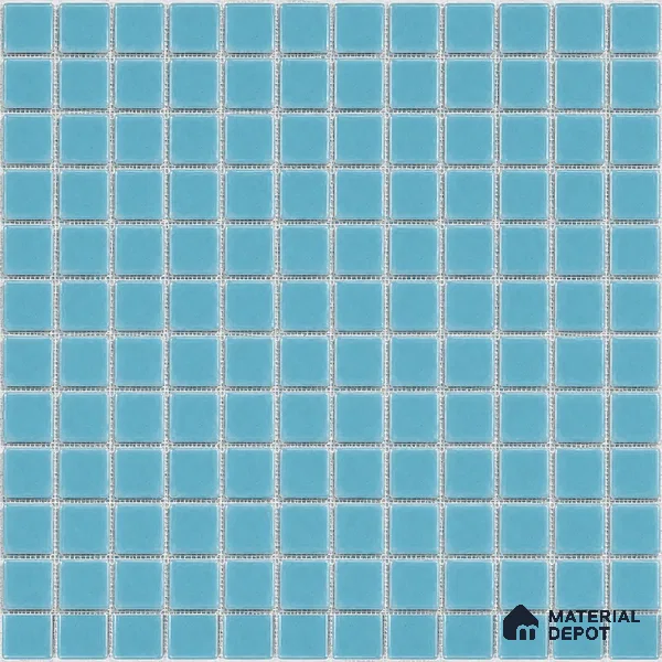 Swimming Pool Mosaic Tile TL 10676 I | 317.6 x 317.6 mm (Chip Size 25x25 mm) Glossy Finish Glass Tile - 5 mm | Suitable For Bathroom, Pool, Kitchen