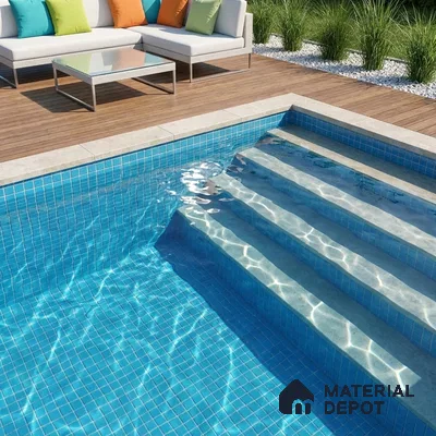 Swimming Pool Mosaic Tile TL 10676 J | 317.6 x 317.6 mm (Chip Size 25x25 mm) Glossy Finish Glass Tile - 5 mm | Suitable For Bathroom, Pool, Kitchen