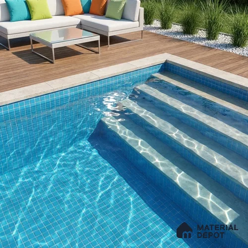 Swimming Pool Mosaic Tile TL 10676 J | 317.6 x 317.6 mm (Chip Size 25x25 mm) Glossy Finish Glass Tile - 5 mm | Suitable For Bathroom, Pool, Kitchen