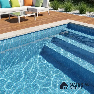 Swimming Pool Mosaic Tile TL 10676 K | 317.6 x 317.6 mm (Chip Size 25x25 mm) Glossy Finish Glass Tile - 5 mm | Suitable For Bathroom, Pool, Kitchen